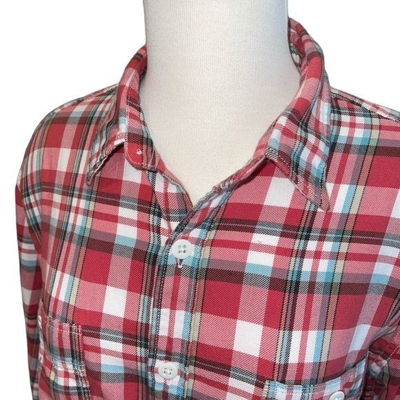 J. Crew Sportsmen's Outfitter Shirt Size L Red/Green/White Plaid Button Up - Picture 2 of 7